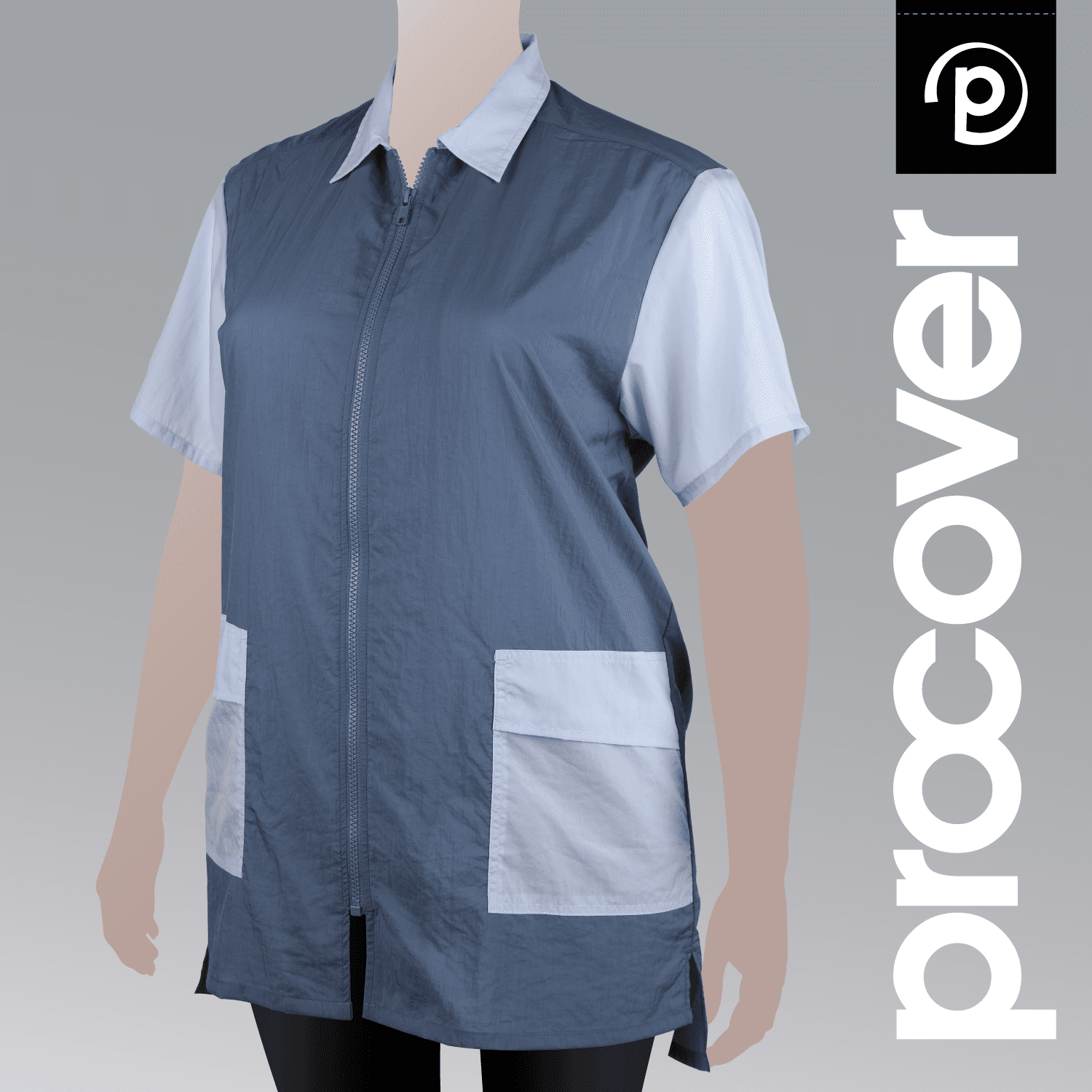 procover-blue-contrast-jacket-hair-resistant-clothing-dog-grooming-salon-wear