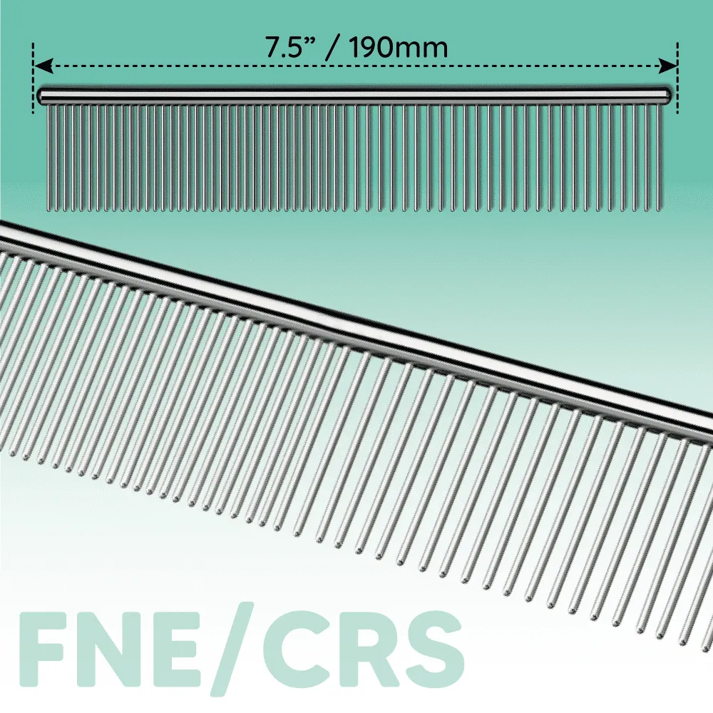 Stainless Steel Grooming Comb 7.5"