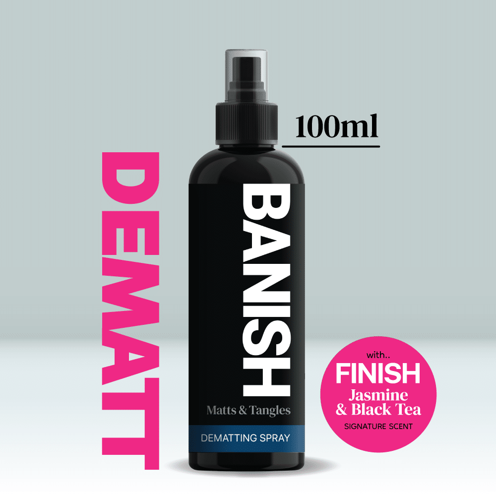 BANISH Dog Grooming Dematting Spray