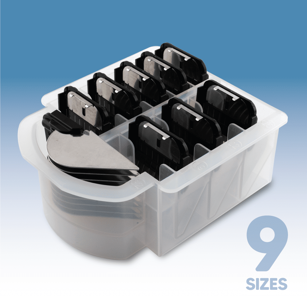 CLIPPER Blade Attachment Comb Set (9 Sizes) - BLACK