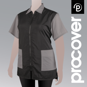 procover-black-grey-contrast-jacket-hair-resistant-clothing-dog-grooming-salon-wear